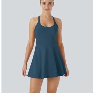 HALARA Softlyzero Airy Backless Twisted Cool Touch Dance Active Dress-Size Small